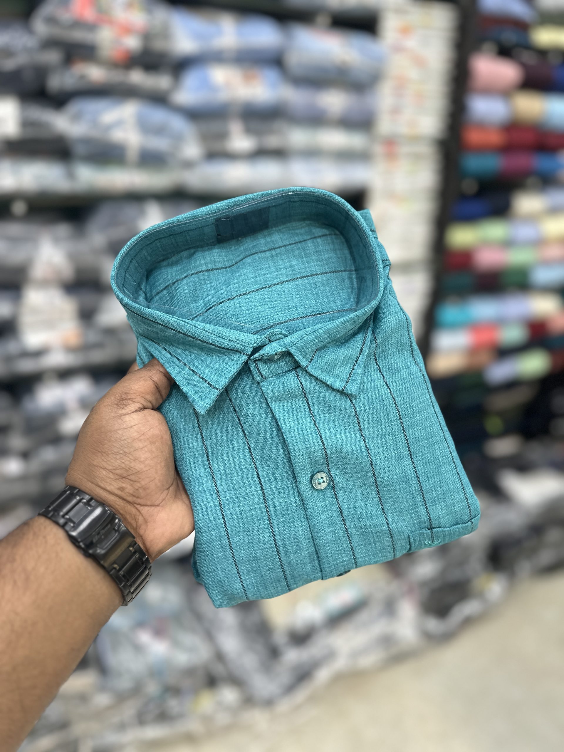 Korean Linen Striped Shirt