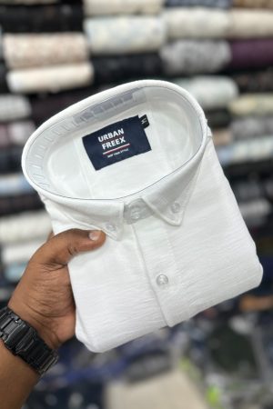 Korean Linen Shirts - XL - 40, Pure White