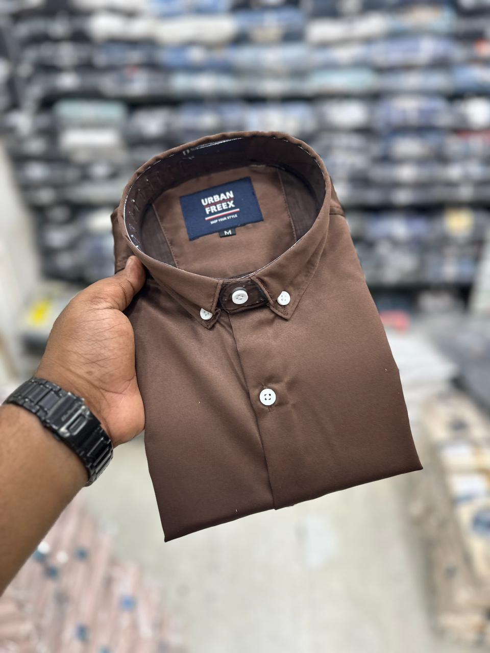Satin Plain Shirts (Full Sleeve)